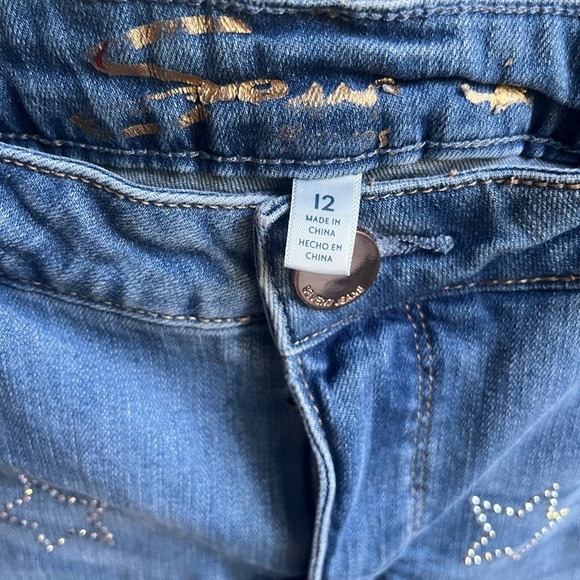 Seven 7 Womens Raw Hem Blue Weekend Denim Star Print Shorts Size 12 - Picture 8 of 9